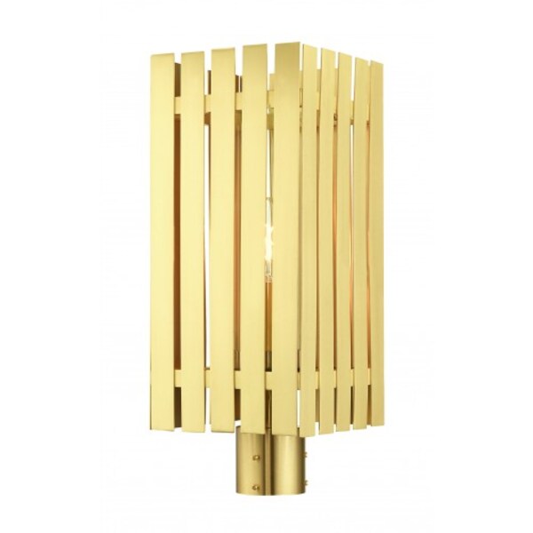 Satin Brass Outdoor Post Top Lantern, 1 L