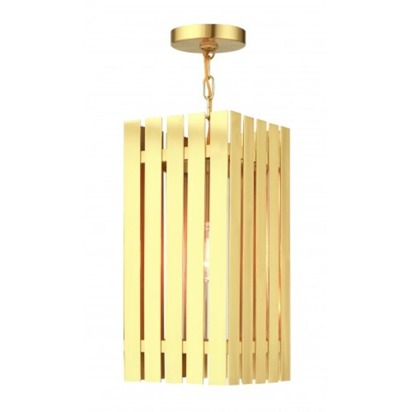 Satin Brass Outdoor Pendant Lantern, 1 Li
