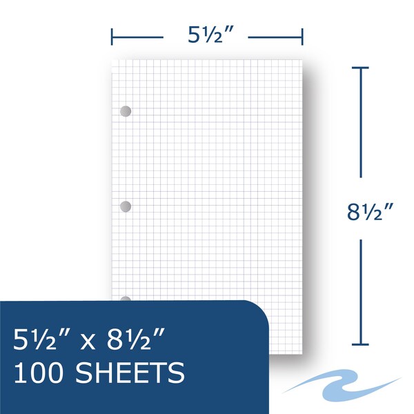 Case of Loose Leaf Graph Paper, 100 sht/pk, 8.5
