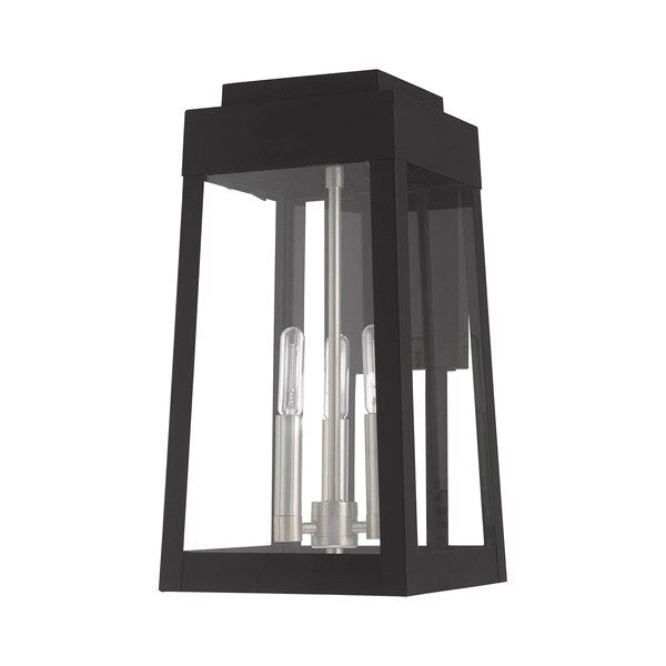 Oslo 3 Light Black Outdoor Wall Lantern