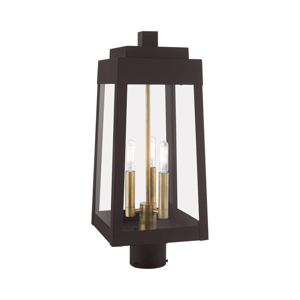 Oslo 3 Light Bronze Outdoor Post Top Lan