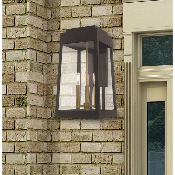 Oslo 3 Light Bronze Outdoor Wall Lantern