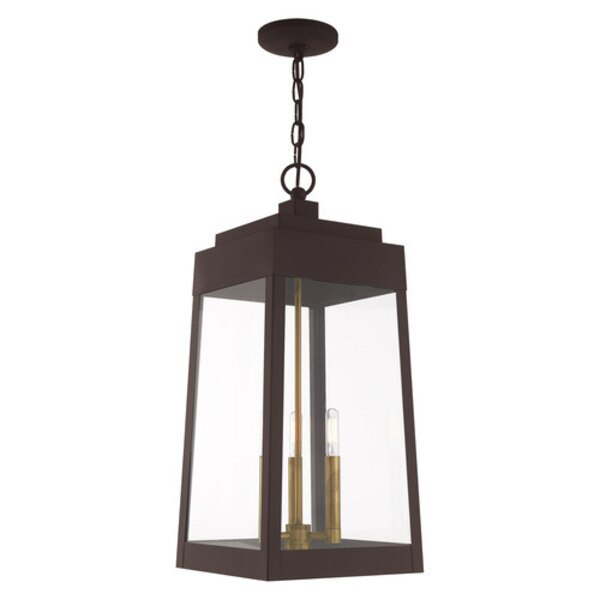 Oslo 3 Light Bronze Outdoor Pendant Lantern