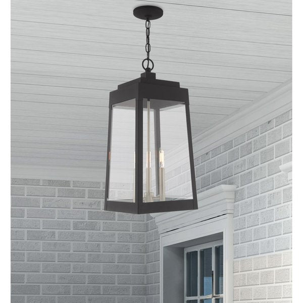 Oslo 3 Light Black Outdoor Pendant Lante