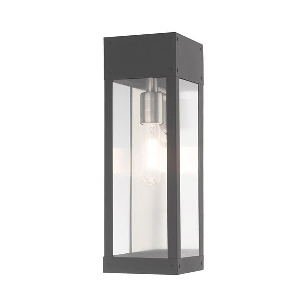 Barrett 1 Light Scandinavian Gray Outdoor Wall Lantern