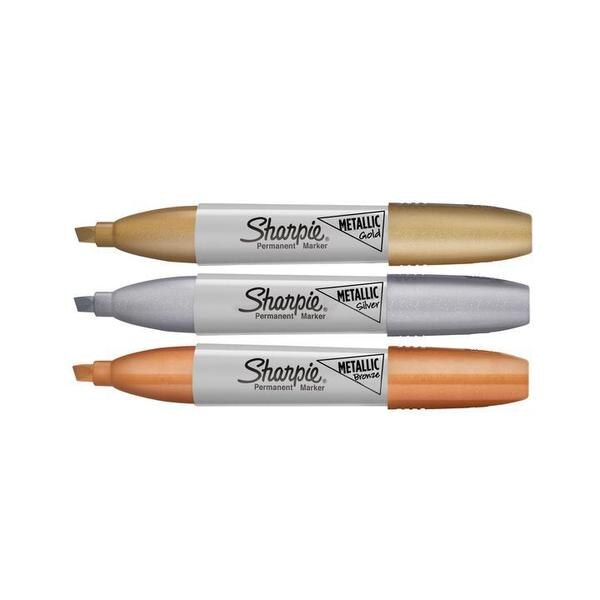Metallic Chisel Permanent Marker, PK3