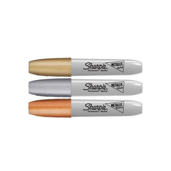 Metallic Chisel Permanent Marker, PK3