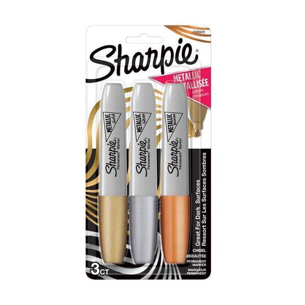Metallic Chisel Permanent Marker, PK3