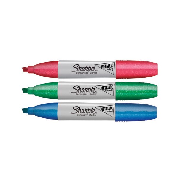 Metallic Chisel Permanent Marker, PK3
