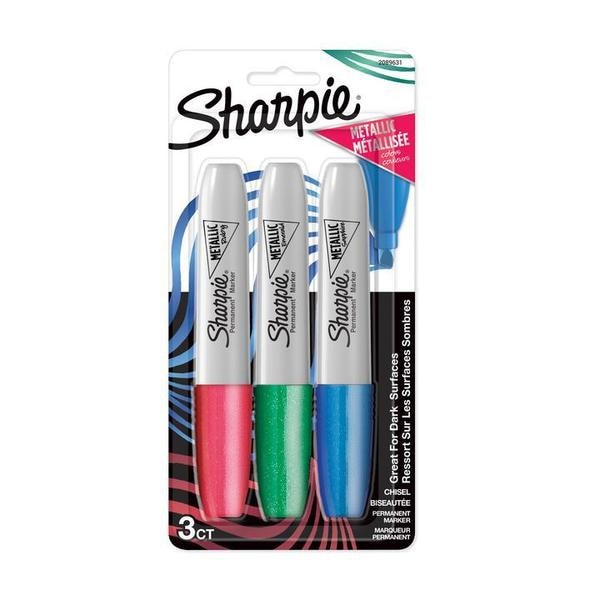 Metallic Chisel Permanent Marker, PK3
