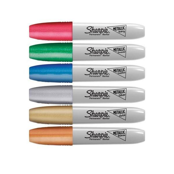 Metallic Chisel Permanent Marker, PK6