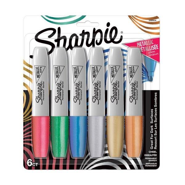 Metallic Chisel Permanent Marker, PK6