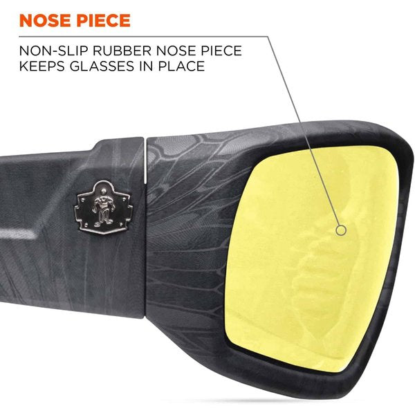 Safety Glasses, Traditional Yellow Polycarbonate Lens, Scratch-Resistant