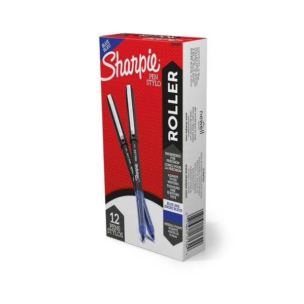 Rollerball Pen, Needle Point, Blue, PK12
