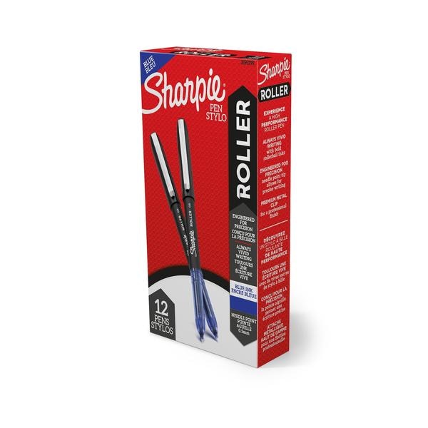 Rollerball Pen, Needle Point, Blue, PK12