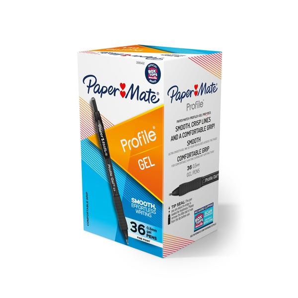 Profile Gel Pen, 0.5mm, Black, PK36
