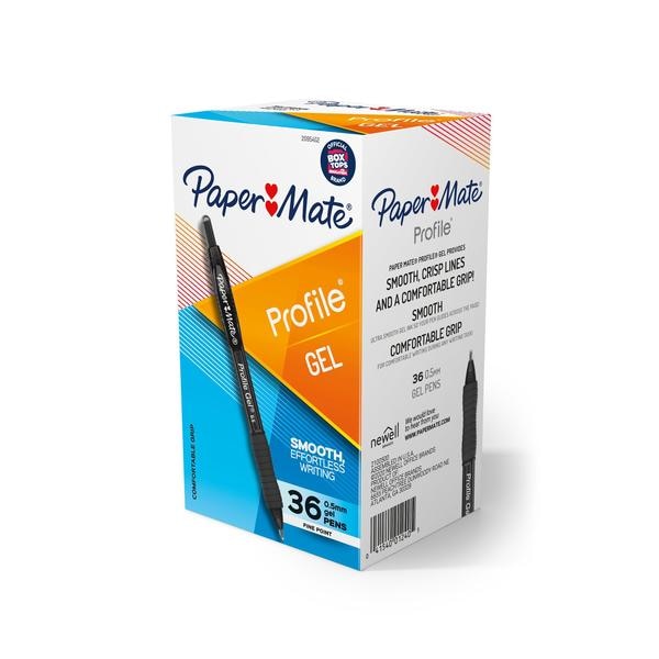 Profile Gel Pen, 0.5mm, Black, PK36