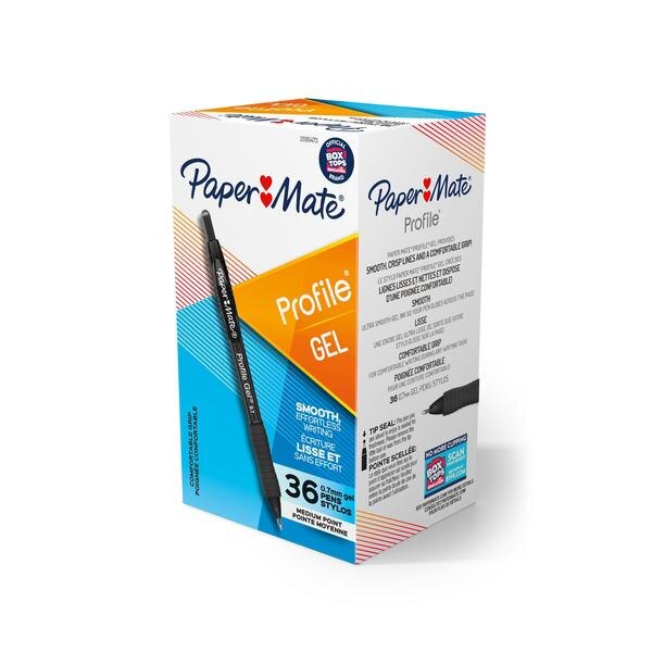 Profile Gel Pen, 0.7mm, Black, PK36