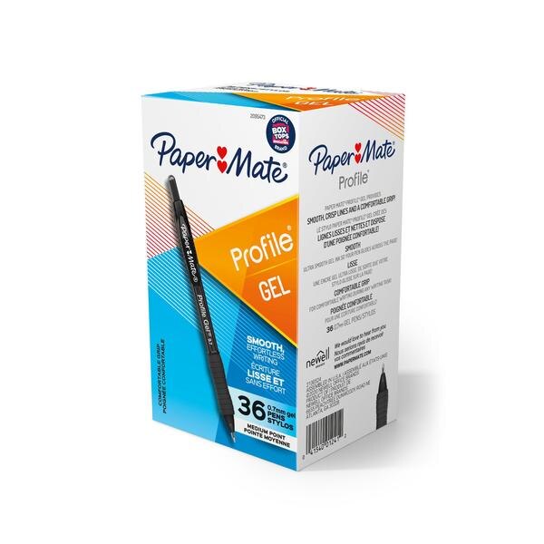 Profile Gel Pen, 0.7mm, Black, PK36