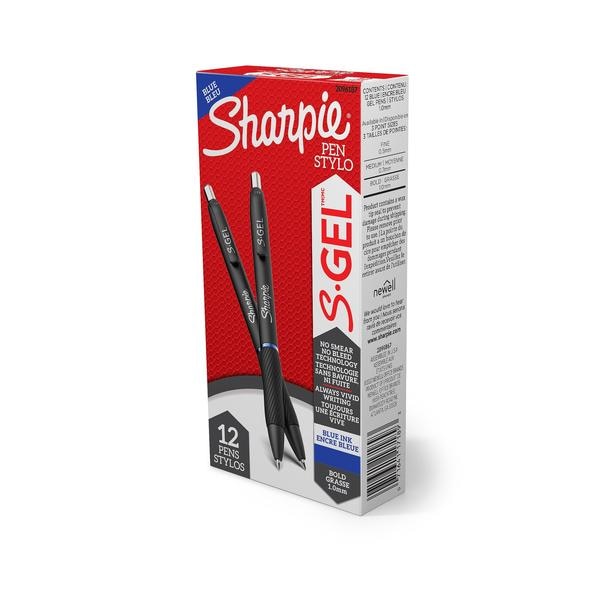 S-Gel Pen, Bold 1.0mm, Blue, PK12