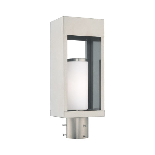 Bleecker 1 Light Brushed Nickel Outdoor Post Top Lantern
