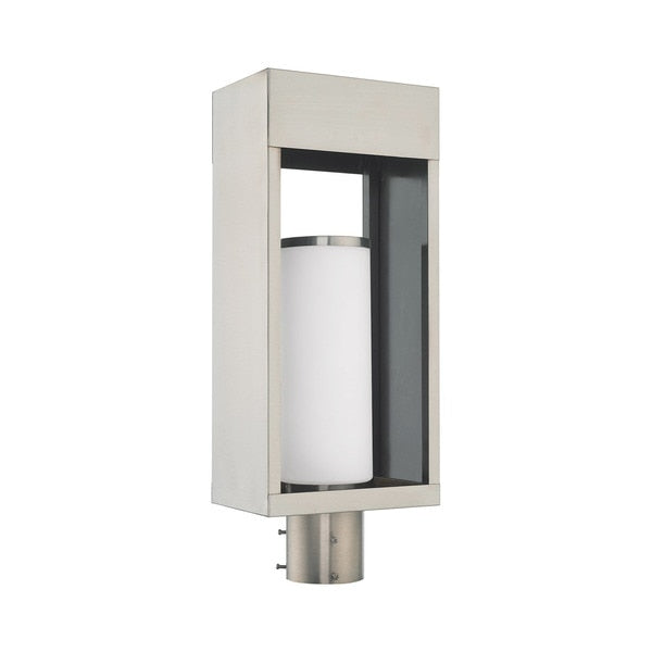 Bleecker 1 Light Brushed Nickel Outdoor Post Top Lantern