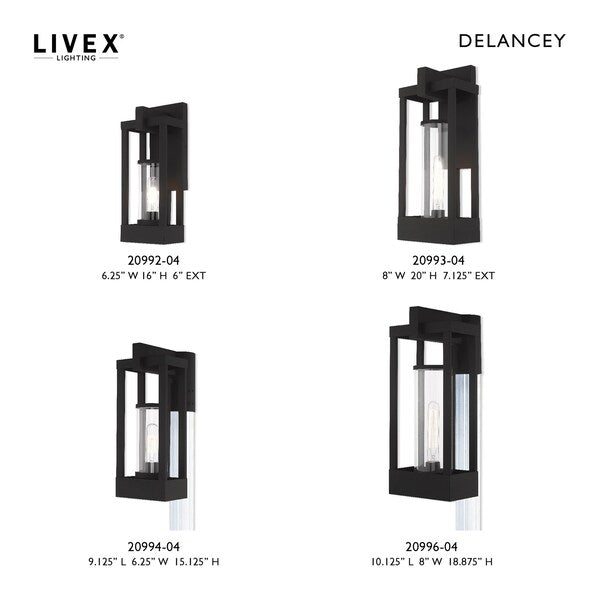 Delancey 1 Light Black Outdoor Wall Lant