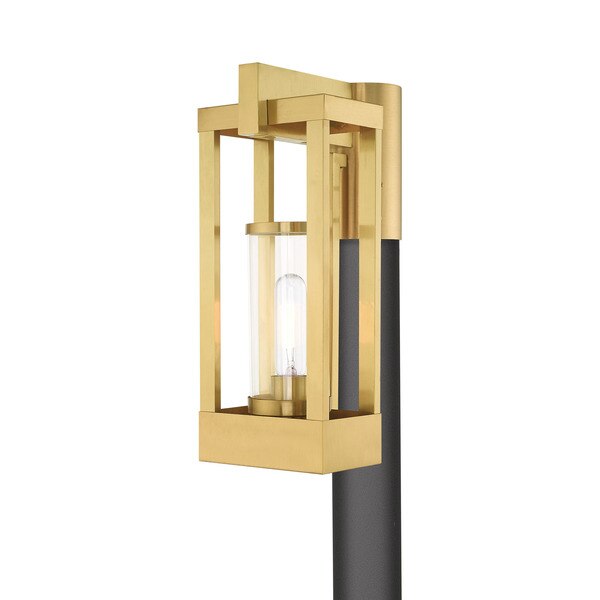 Delancey 1 Light Satin Brass Outdoor Pos