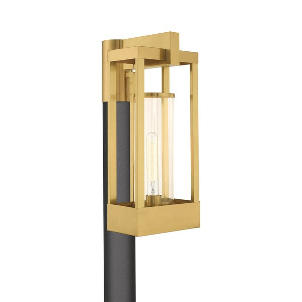 Delancey 1 Light Satin Brass Outdoor Pos