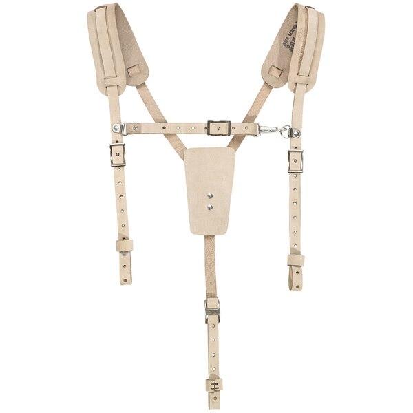 Soft Leather Work Belt Suspenders