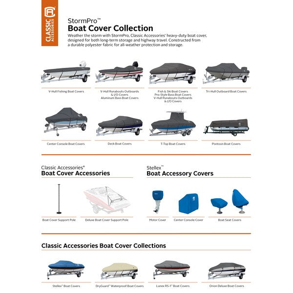 StormPro Heavy Duty Tri-Hull Outboard Cover, 14 ft 6 in - 15 ft 6 in L
