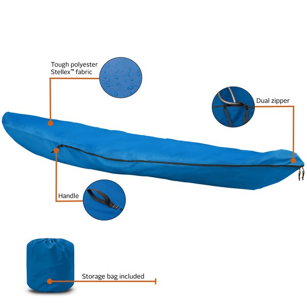 Stellex Model 1 Canoe/Kayak/Stand-Up Board Cover, Blue, 12 ft L