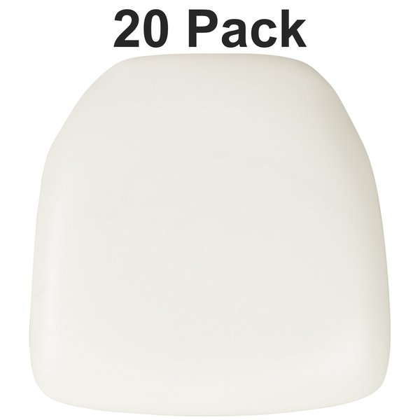 Hard White Vinyl Chiavari Chair Cushion, PK20