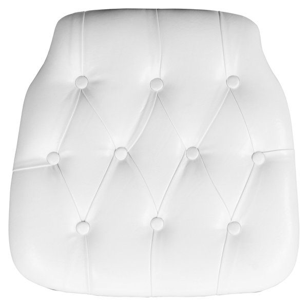 Hard White Tufted Vinyl Chiavari Chair Cushion, PK20