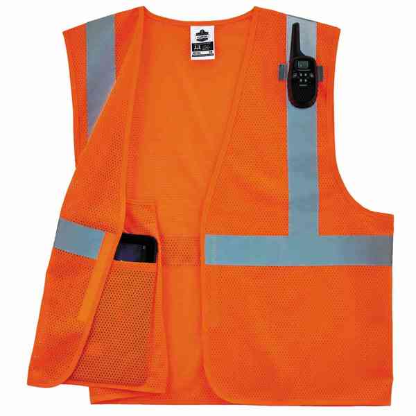 Economy Mesh Vest, Orange, S/M