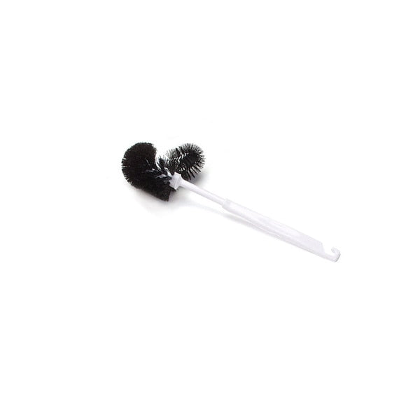 Bowl Brush, Black, White Plastic, 15 in L Overall
