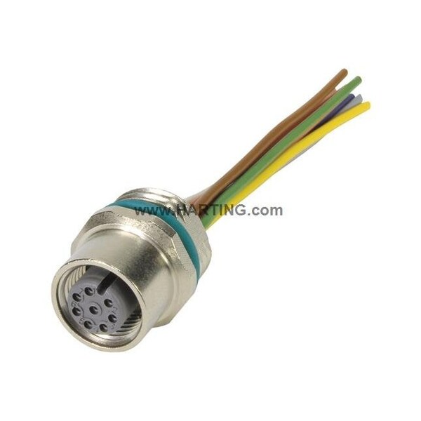 M12 Circular Connector, 8 Poles, 2 A