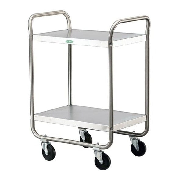 Tubular Frame Stainless Steel 2-Shelf Cart;500 lb Capacity, 15-1/2