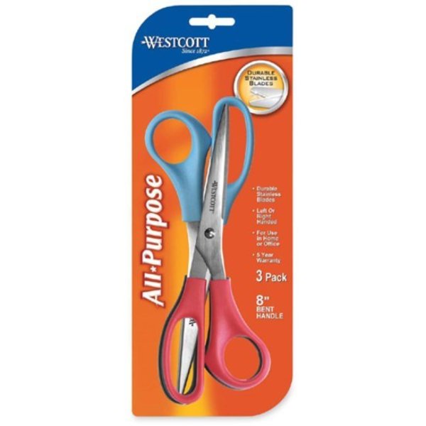Multipurpose, Scissors, 8 In. L, PK3