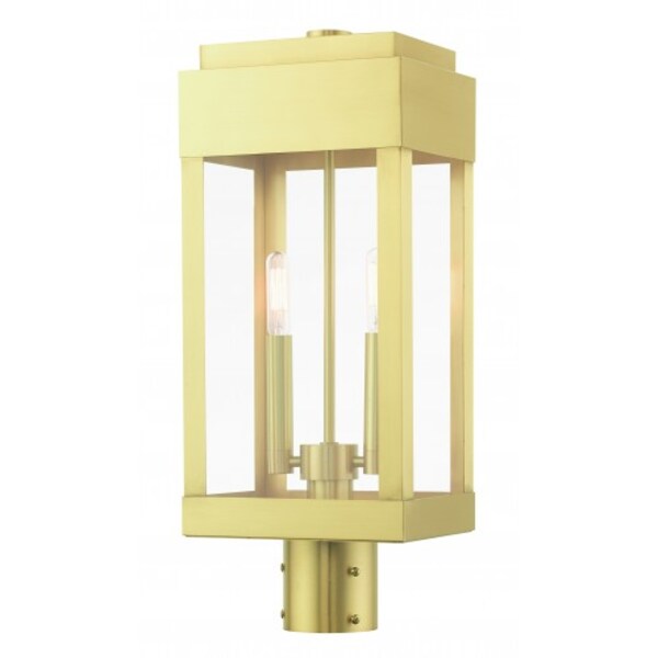 Satin BrassOutdoor Post Top Lantern, 2 Li