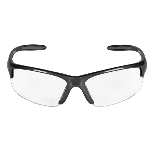 Safety Glasses, Wraparound Clear Polycarbonate Lens, Scratch-Resistant