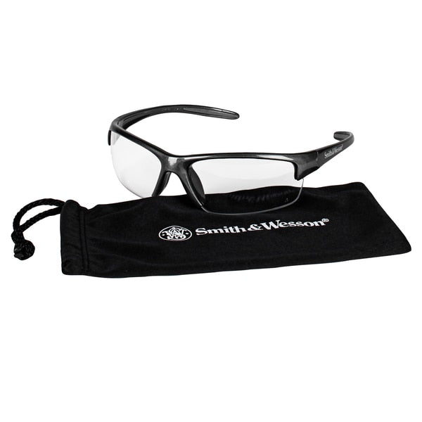 Safety Glasses, Wraparound Clear Polycarbonate Lens, Scratch-Resistant
