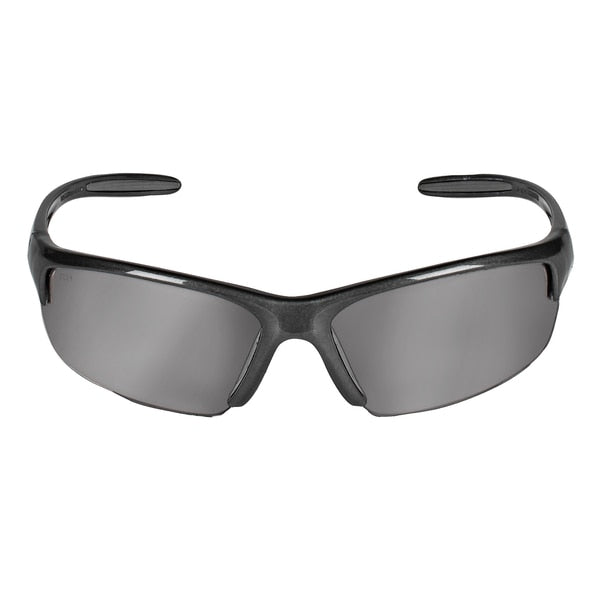 Equalizer Safety Glasses, Anti-Fog, Scratch-Resistant, Wraparound, Gray Half-Frame, Smoke Lens