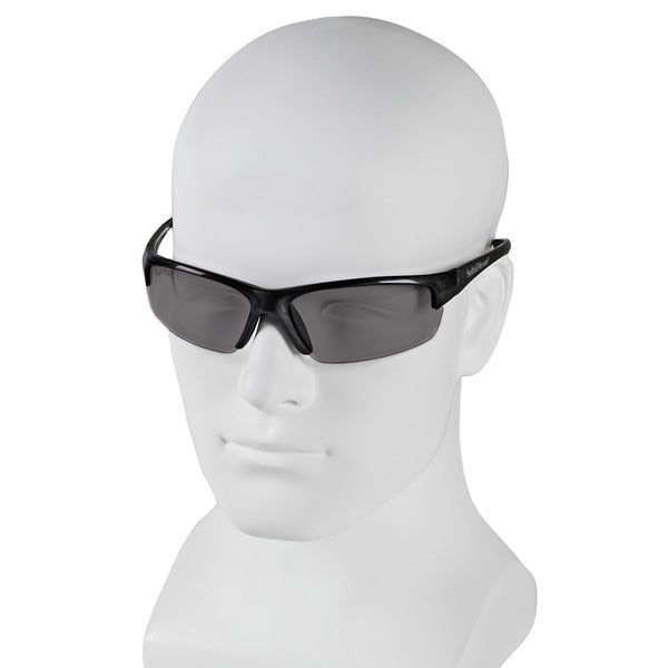 Equalizer Safety Glasses, Anti-Fog, Scratch-Resistant, Wraparound, Gray Half-Frame, Smoke Lens