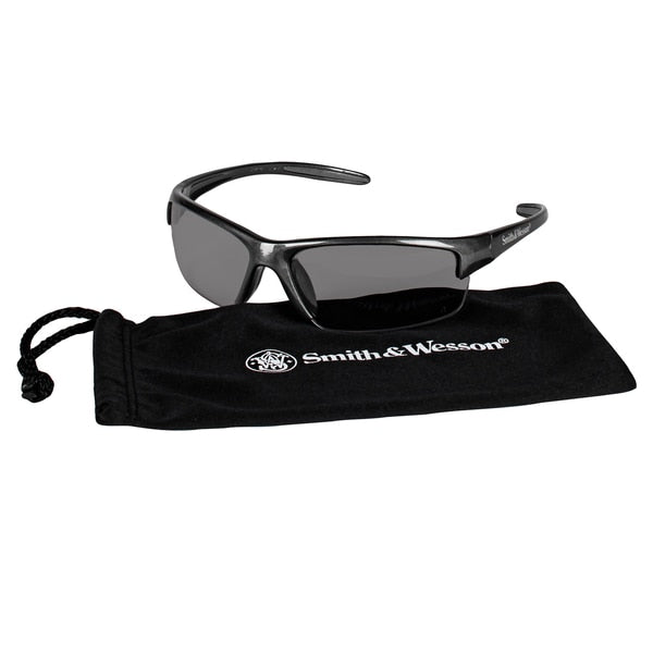 Equalizer Safety Glasses, Anti-Fog, Scratch-Resistant, Wraparound, Gray Half-Frame, Smoke Lens