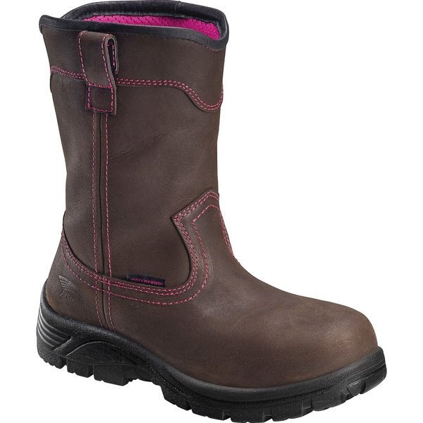 Boot, Wellington, Brown, Leather, 6W, PR