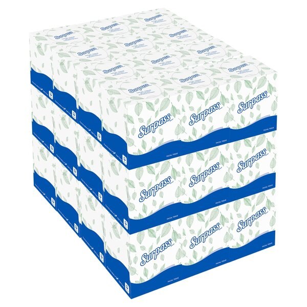 Facial Tissue, 3240ct., White, 2 Ply, PK36