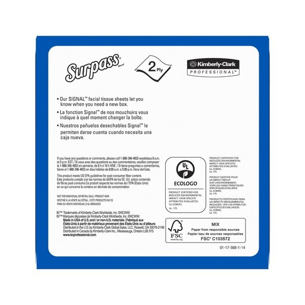 Facial Tissue, 3240ct., White, 2 Ply, PK36