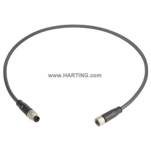 Cordset, 2 m Cable, PUR, Black