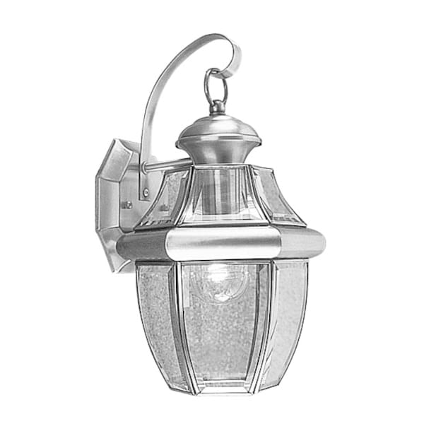 Monterey 1 Light Brushed Nickel Outdoor Wall Lantern